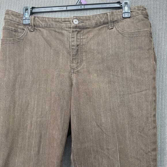 Chicos Platinum Denim Womens Size 2.5 Brown Capri Pants Mid-Rise Stretch - Picture 9 of 11